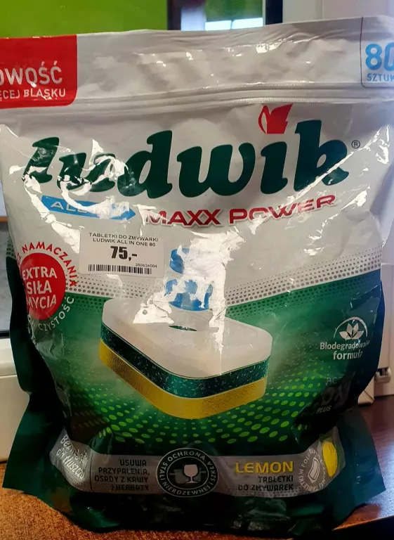 TABLETKI DO ZMYWARKI LUDWIK MAXXPOWER 80 SZT LEMON