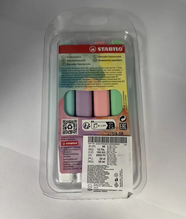 PISAKI PASTELOWE STABILO 4SZT 275/4-08