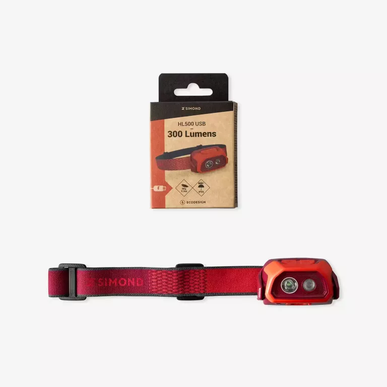 LAMPKA CZOŁÓWKA TREKKINGOWA FORCLAZ HL500 USB 300 LUMENÓW