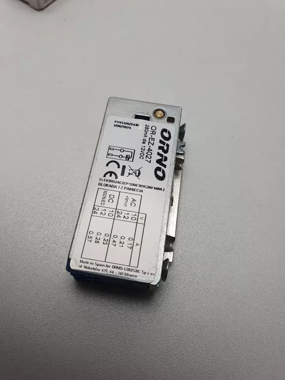 ELEKTROZACZEP SYMETRYCZNY MINI NISKOPRĄDOWY PAMIĘĆ BLOKADA ORNO OR-EZ-4027