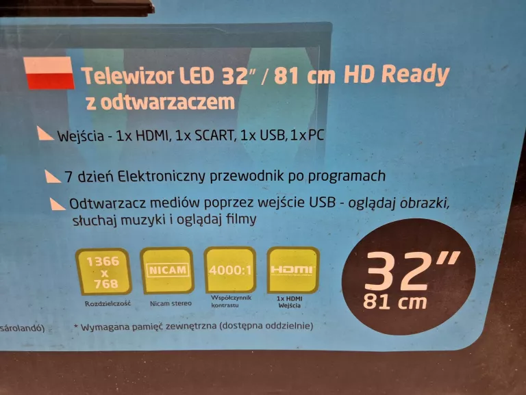 TELEWIZOR LED TECHNIKA 32" HD READY CZARNY (32-278-AW15)