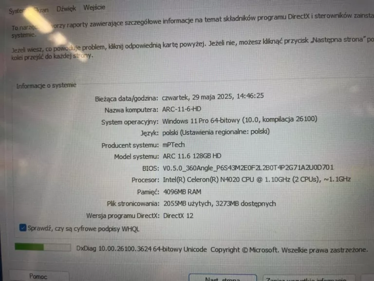 LAPTOP TECHBITE ARC 11.6 4/128GB CZYTAJ OPIS