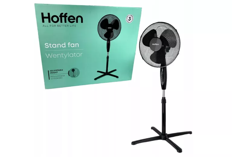 HOFFEN WENTYLATOR STOJĄCY 45W 3 POZIOMY PRĘDKOŚCI CZARNY