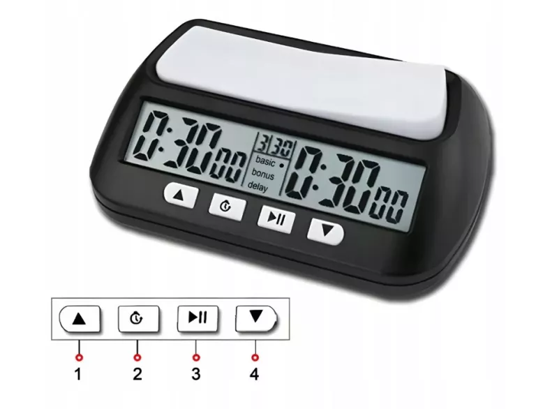 ZEGAR SZACHOWY ELEKTRONICZNY TIMER PROFESJONALNY CZARNY SZACHY TURNIEJOWY