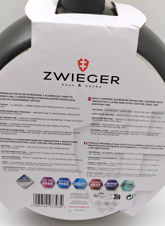 PATELNIA 24 CM MULTIMA ZWIEGER TŁOCZONE ALUMINIUM - INDUKCYJNA