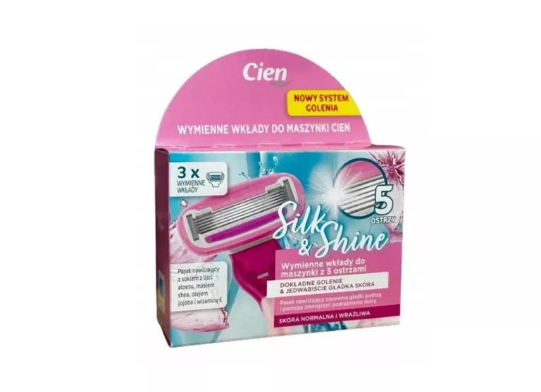 WKŁADY WYMIENNE DO MASZYNKI Z 5 OSTRZAMI CIEN SILK & SHINE 3 SZT