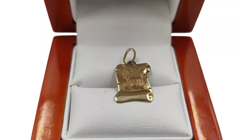 ZŁOTA ZAWIESZKA ZNAK ZODIAKU KOZIOROŻEC PRÓBY 585/14K