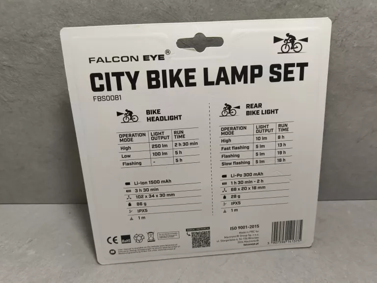 ZESTAW LAMPEK ROWEROWYCH FALCON EYE FBS0081