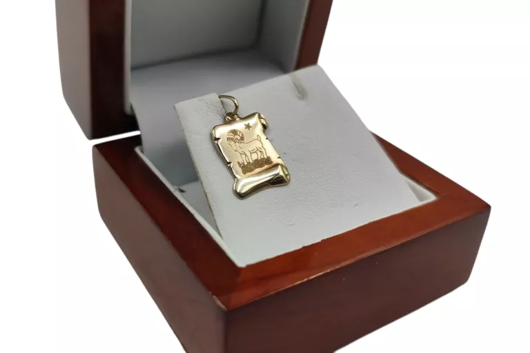 ZŁOTA ZAWIESZKA ZNAK ZODIAKU KOZIOROŻEC PRÓBY 585/14K