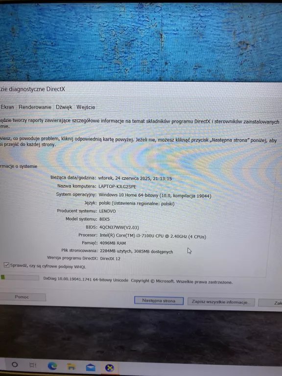 LAPTOP LENOVO IDEAPAD 320S-15IKB I3-7100U 4GB RAM 1TB HDD