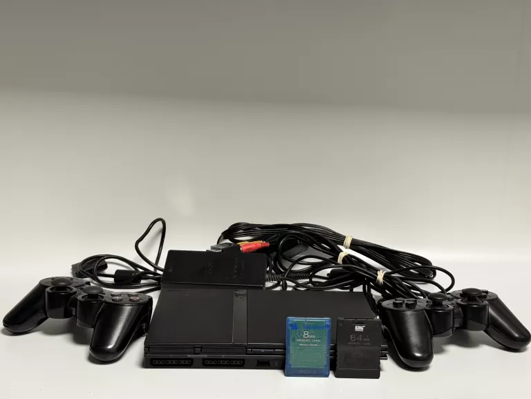 KONSOLA PLAYSTATION 2 SLIM 2X PAD 2X KARTY PAMIĘCI