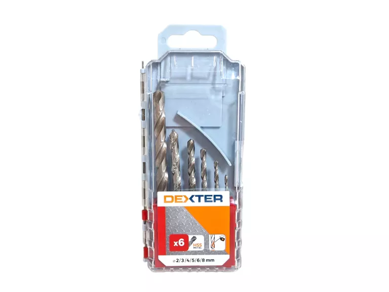 DEXTER ZESTAW WIERTEŁ DO METALU 2-8 MM 6 SZT