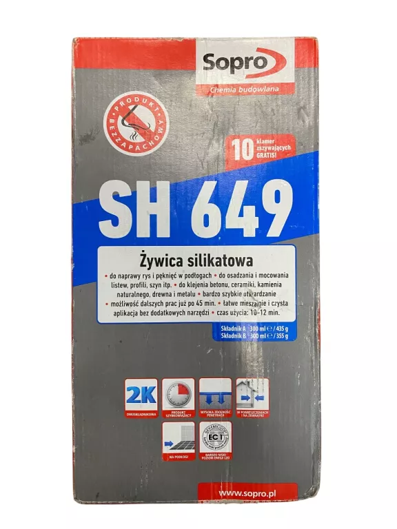 SOPRO SH 649 ŻYWICA SYLIKATOWA DO NAPRAW POSADZEK 0.6KG