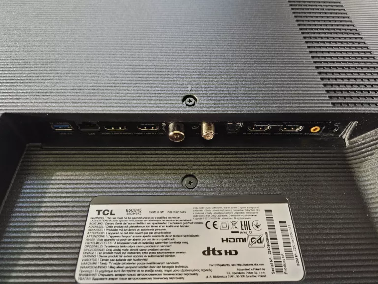 TELEWIZOR TCL 65C845 65" MINILED 4K 144HZ GOOGLE TV DVB-T2 GW DO 06.2026