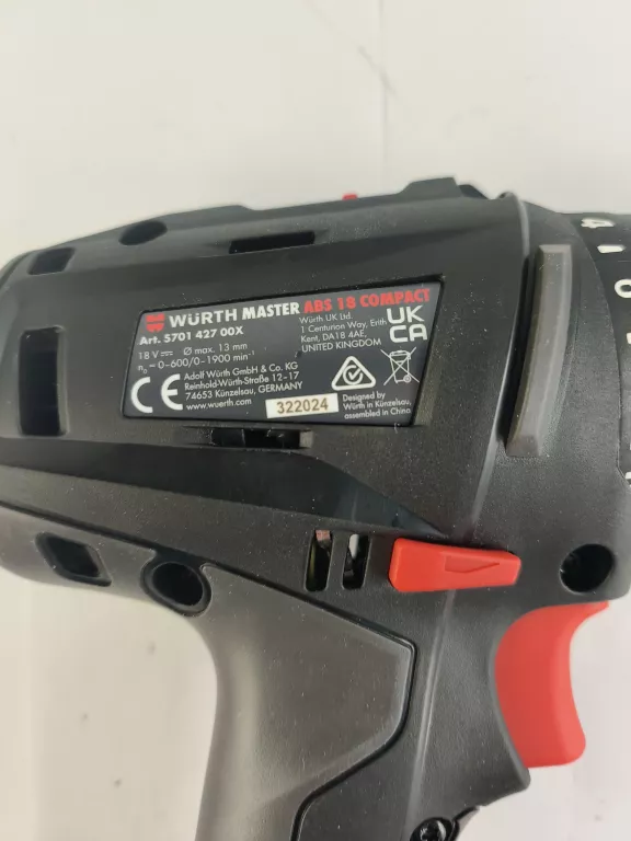 WKRĘTARKA WURTH ABS 18 COMPACT 5701427002 2X AKU ŁADOWARKA WALIZKA