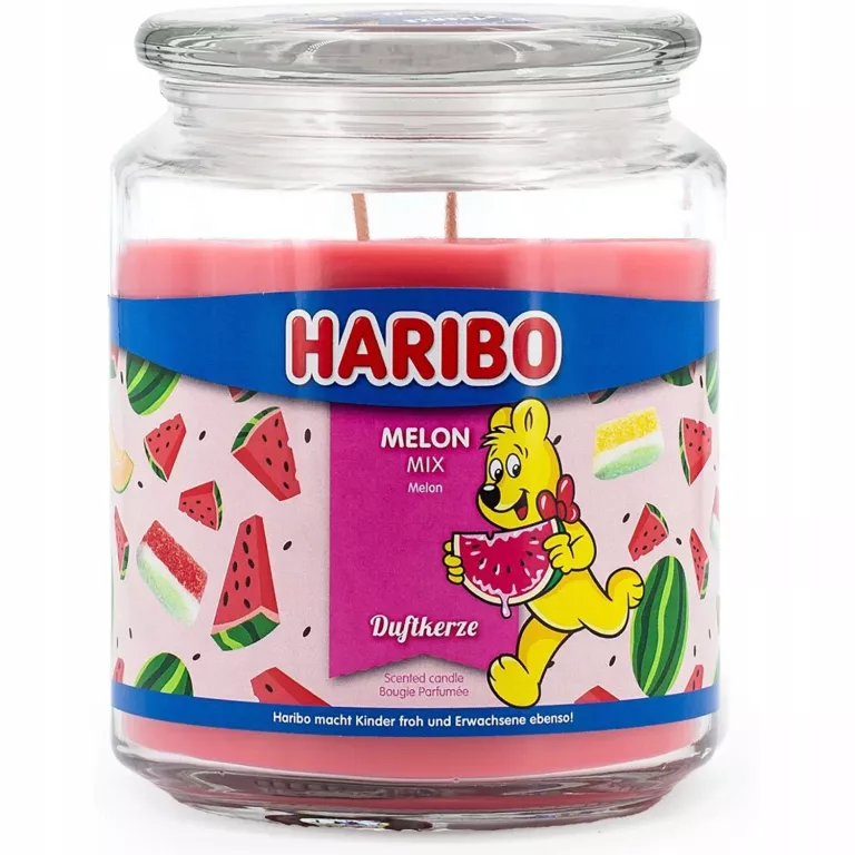ORYGINALNA ŚWIECA ZAPACHOWA HARIBO MELON MIX 510G.