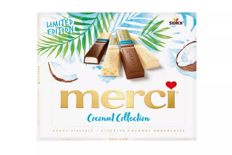 MERCI CZEKOLADKI O SMAKU KOKOSOWYM 250G LIMITOWANA EDYCJA 01/2026