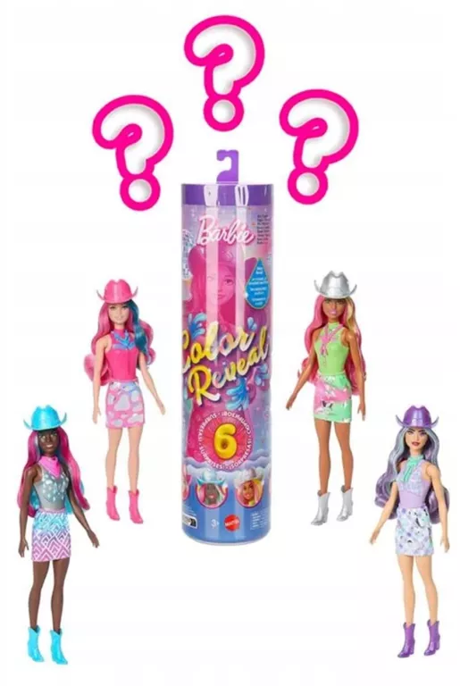 BARBIE COLOR REVEAL LALKA SERIA DISCO KOWBOJKA ASORTYMENT JCP01
