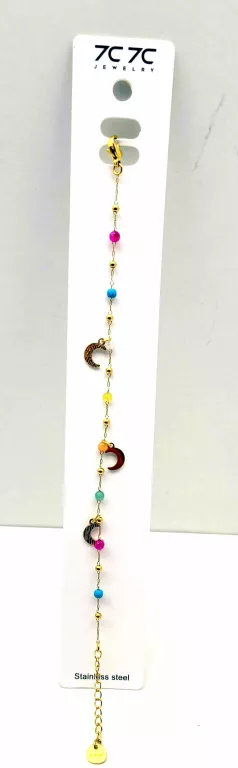 ŚLICZNA BRANSOLETKA Z KORALIKAMI STAL CHIRURGICZNA 16-19CM | 22554