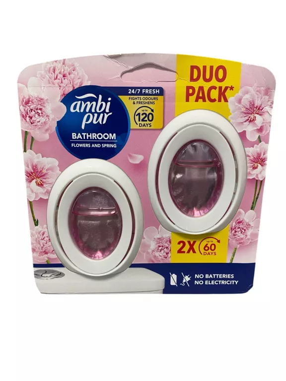 AMBI PUR BATHROOM FLORES ELEGANTES KWIATOWY ODŚWIEŻACZ POWIETRZA 2X 7,5ML