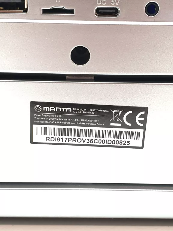RADIO MANTA IBIZA RDI917PRO BLUETOOTH