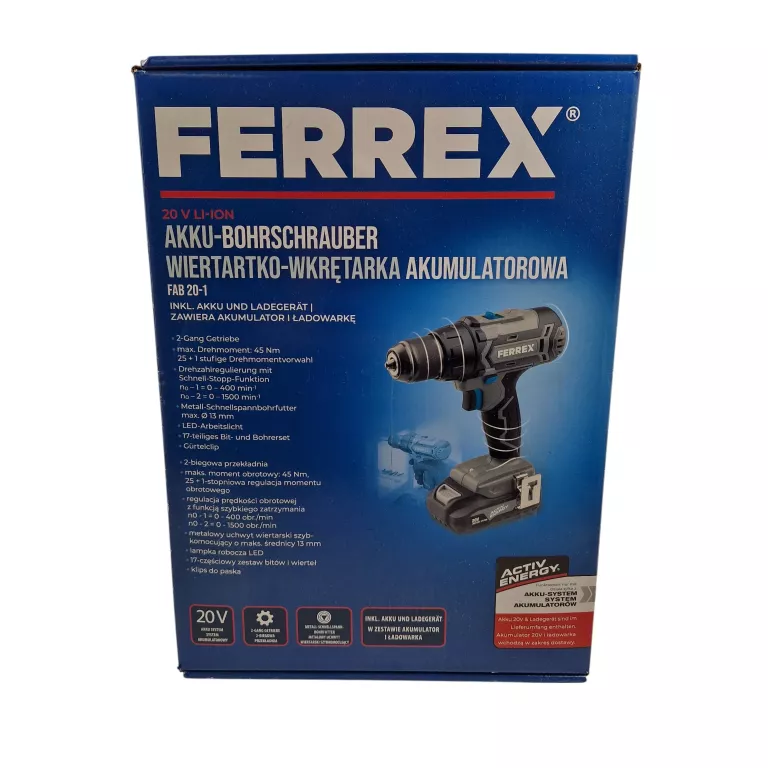 WIERTARKO-WKRĘTARKA FERREX FAB 20-1 20V