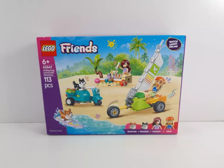LEGO FRIENDS 42641 PRZYGODA Z SURFUJĄCYMI PSAMI I SKUTEREM #ZAPAKOWANE