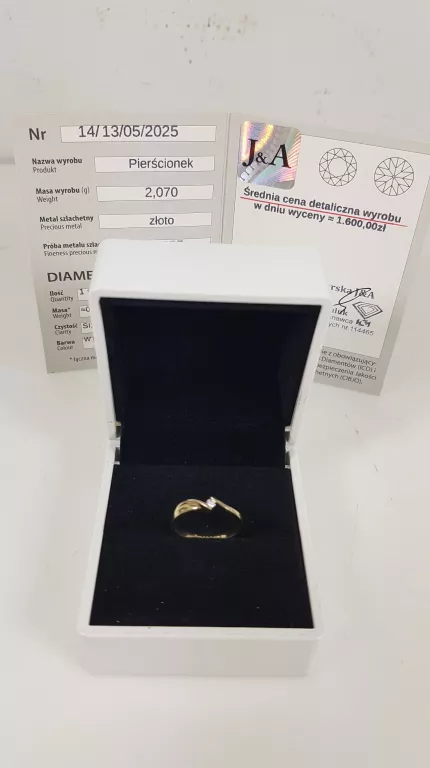 585 2,07G 0,05CT R13 ZŁOTY PIERŚCIONEK Z BRYLANTEM