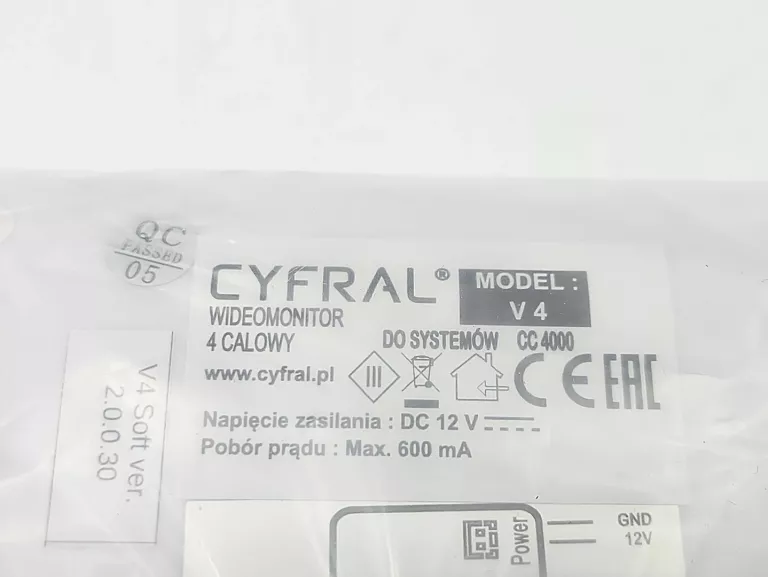 JAK NOWY VIDEOMONITOR V4 CYFRAL KOMPLET