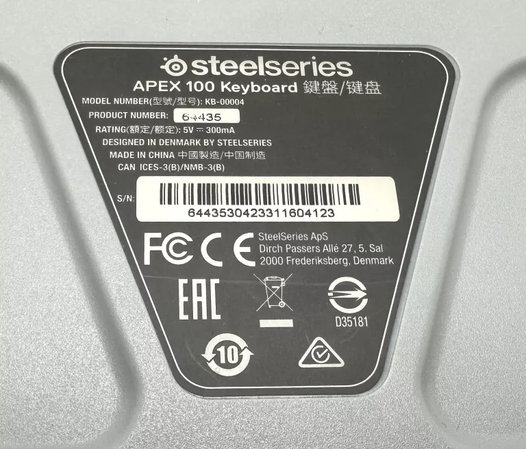 KLAWIATURA STEEL SERIES APEX 100 KB-00004