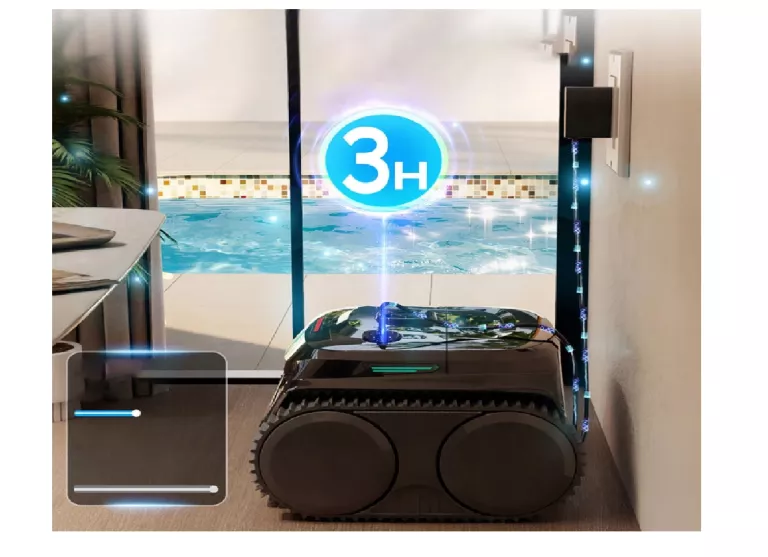 BEZPRZEWODOWY ROBOT ODKURZAJĄCY DO BASENÓW 150M2 120MINUT 65W APP WYBOT C2