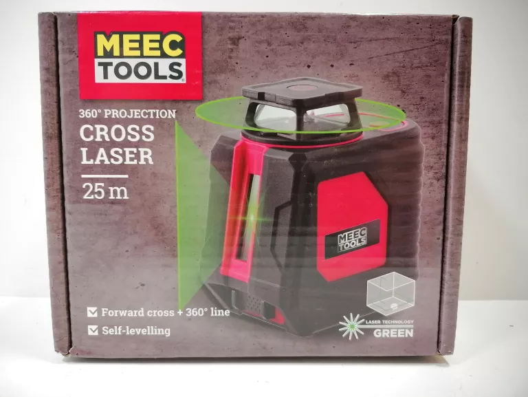 LASE MEEC TOOLS CROSS LASER 25M GREEN 360 STOPNI