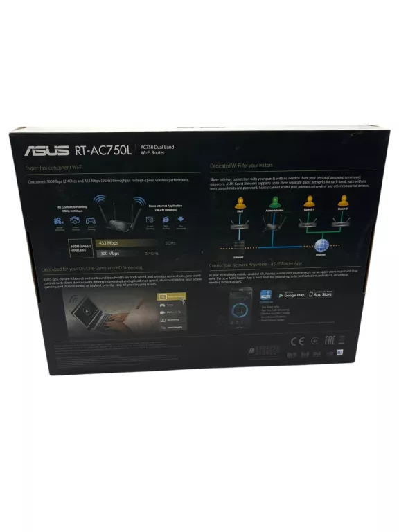 ASUS ROUTER RT-AC750L AC750 1WAN 4LAN