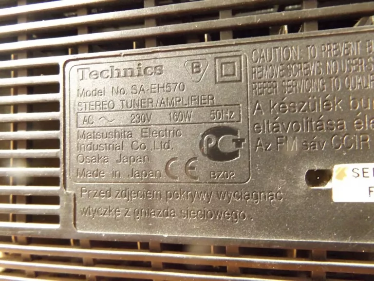 TECHNICS SL-EH570 CD RS-DV250 DE SH-EH570 SA-EH570