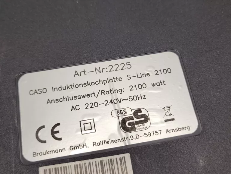 KUCHENKA NASTAWNA CASO GERMANY S-LINE 2100 2225