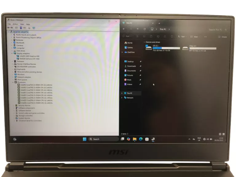 LAPTOP MSI GL65 LEOPARD 16GB RAM 1TB SSD WINDOWS 11 HOME NVIDIA GEFORCE GT