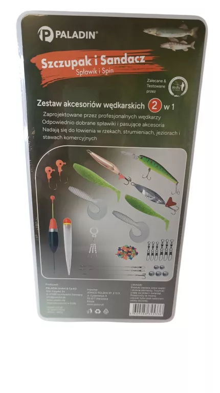 PALADIN ZESTAW AKCESORIÓW WĘDKARSKICH 2W1 SZCZUPAKI SANDACZ.