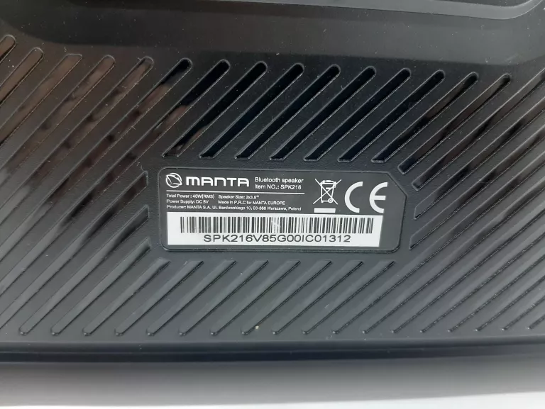 GŁOŚNIK BLUETOOTH MANTA SPK216
