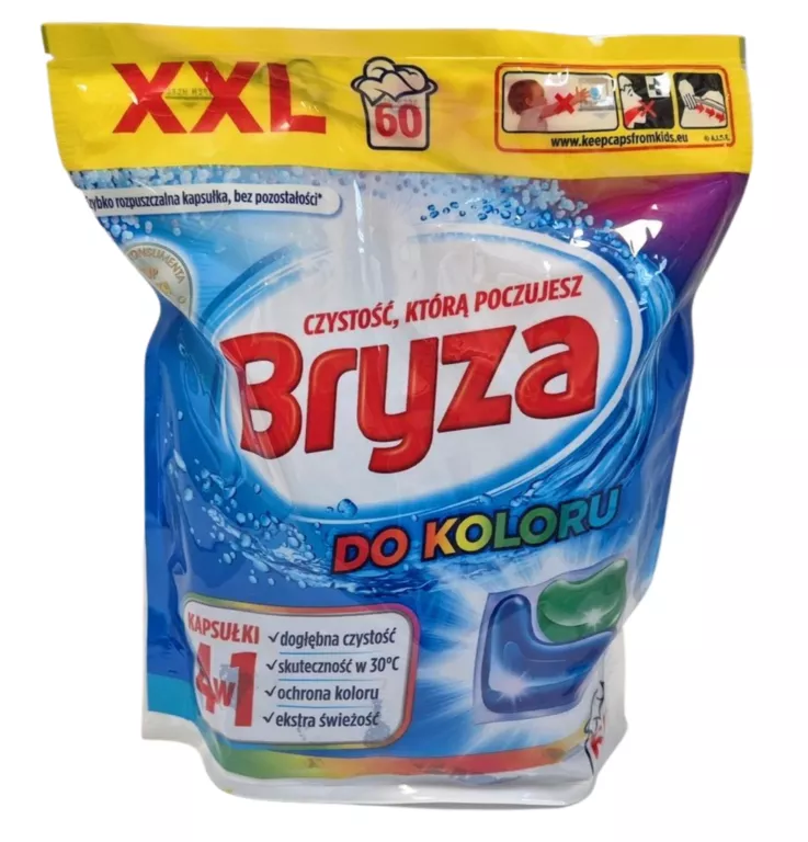 BRYZA KAPSUŁKI DO PRANIA KOLOROWYCH UBRAŃ KOLOR OCHRONA KOLORU 4W1 60 SZTU