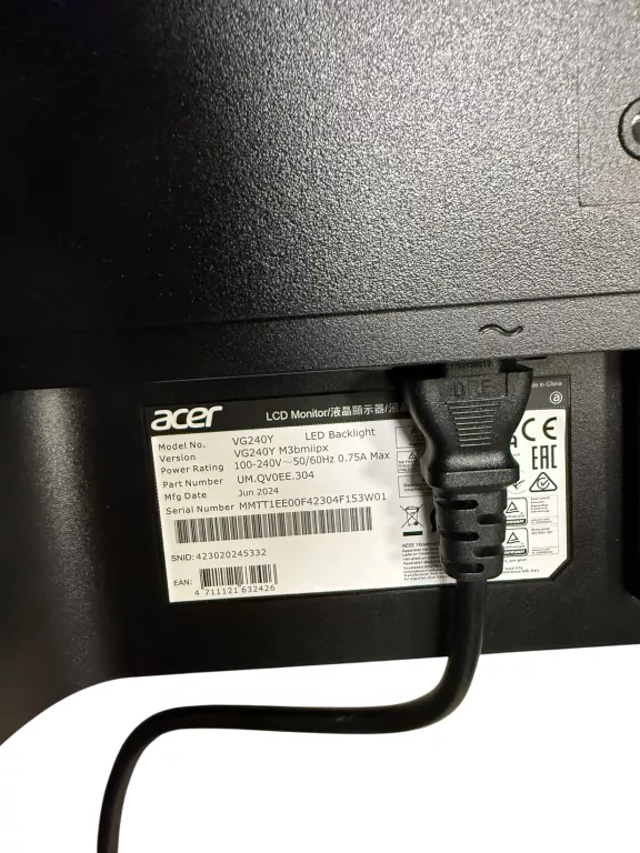 MONITOR ACER NITRO VG240YM3BMIIPX
