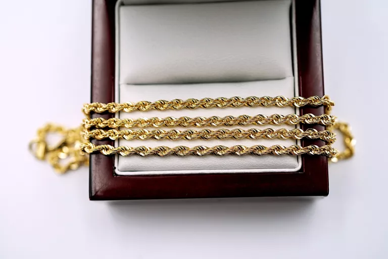 ŚLICZNY ZŁOTY ŁAŃCUSZEK - KORDEL - PR: 585 3.65G 50CM 14K