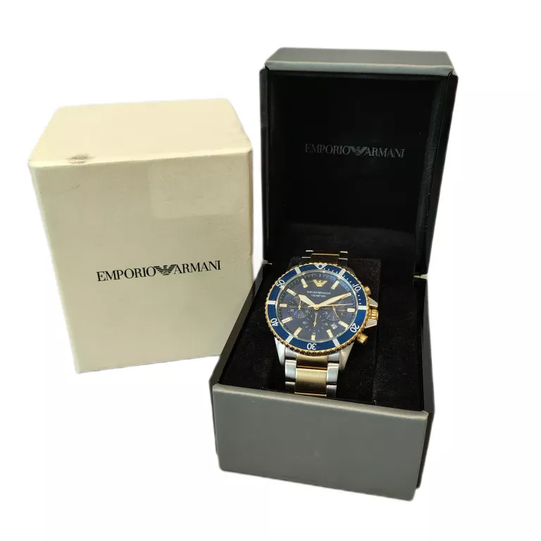 EMPORIO ARMANI ZEGAREK MĘSKI AR11360 SREBRO-ZŁOTY