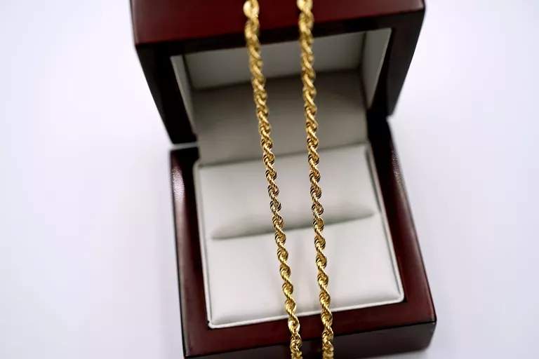 ŚLICZNY ZŁOTY ŁAŃCUSZEK - KORDEL - PR: 585 3.65G 50CM 14K
