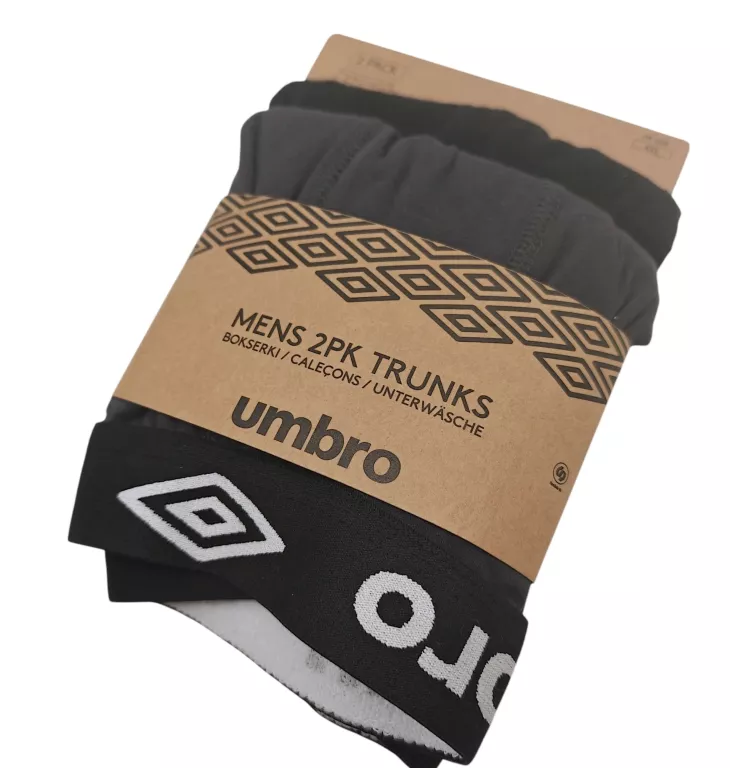 BOKSERKI UMBRO 2-PAK CZARNE-SZARE