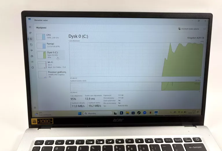 LAPTOP ACER SWIFT SF114-34, WIN 11HOME, INTEL CELERON