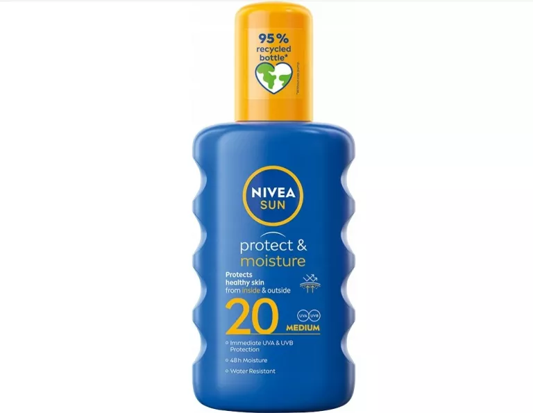 NIVEA SUN NAWILŻAJĄCY BALSAM W SPRAYU DO OPALANIA SPF 20, 200 ML