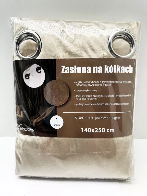 ZASŁONA NA KÓŁKACH 140X250CM DECCORINO