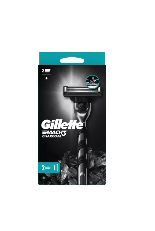 GILLETTE MACH3 CHARCOAL MASZYNKA DO GOLENIA (1 MASZYNKA, 2 OSTRZA)