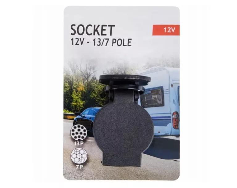PRZEJŚCIÓWKA ADAPTER DO PRZYCZEPKI PRZYCZEPY 13/7 PINÓW Z 13 NA 7 12V