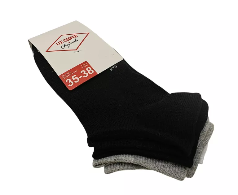 STOPKI LEE COOPER  3-PAK 35-38 BIAŁE -CZARNE-SZARE